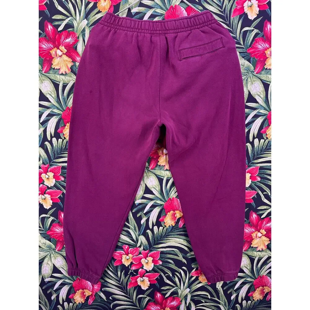 Nike Burgundy White Swoosh Sweatpants Size Medium